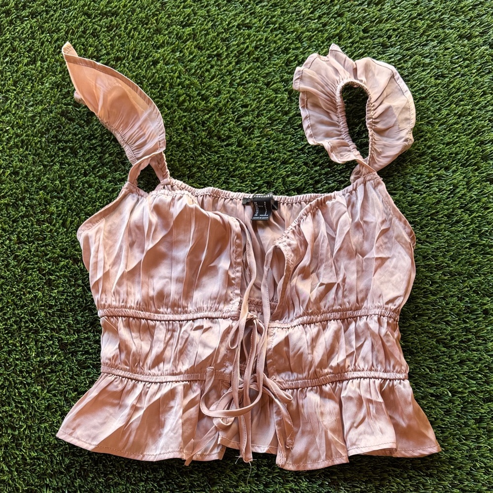 Forever 21 Blush Ruched Blouse